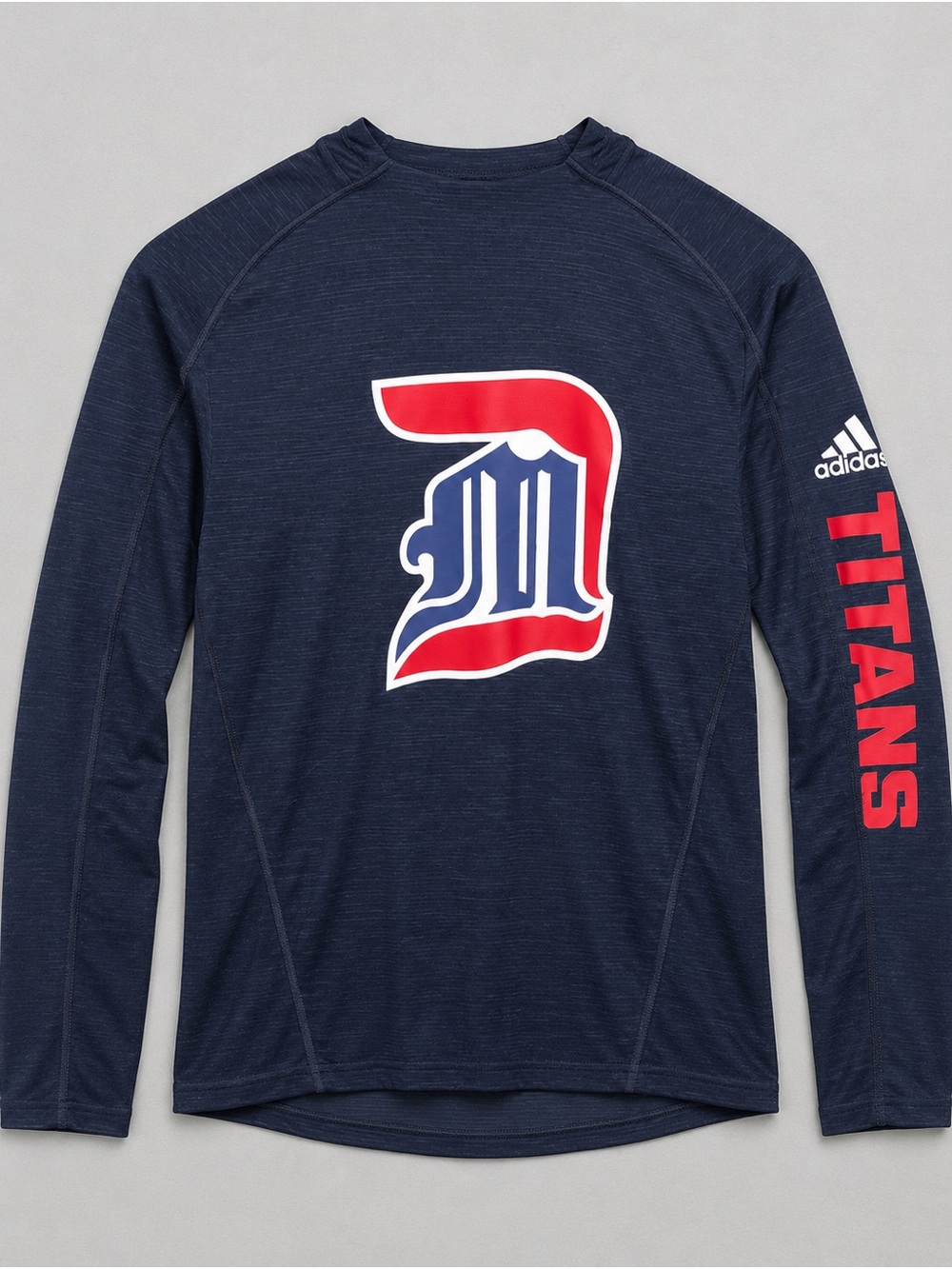 Adidas Detroit Mercy Titans Hooded Long Sleeve Shirt Mens Small